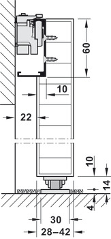 引戸用金具, ハーフェレ Slido D-Line43 マジック2, 1枚扉用ランニングレールセット