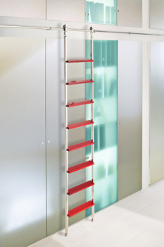 スライド梯子システム, MWE ローラー/吊元伸縮タイプ　高さ 最大 2500 mm, 角型