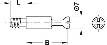 連結ボルト, S100､標準､ミニフィックスシステム､下穴 Ø 5 mm 用
