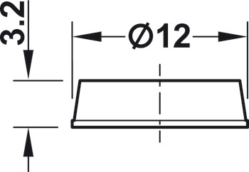 ドアバンパー, DB121､裏面接着剤付き､丸､Ø 12 mm､高さ3.2 mm