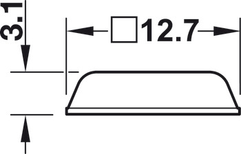 ドアバンパー, DB127､裏面接着剤付き､スクエア､12.7x12.7 mm､高さ3.1 mm